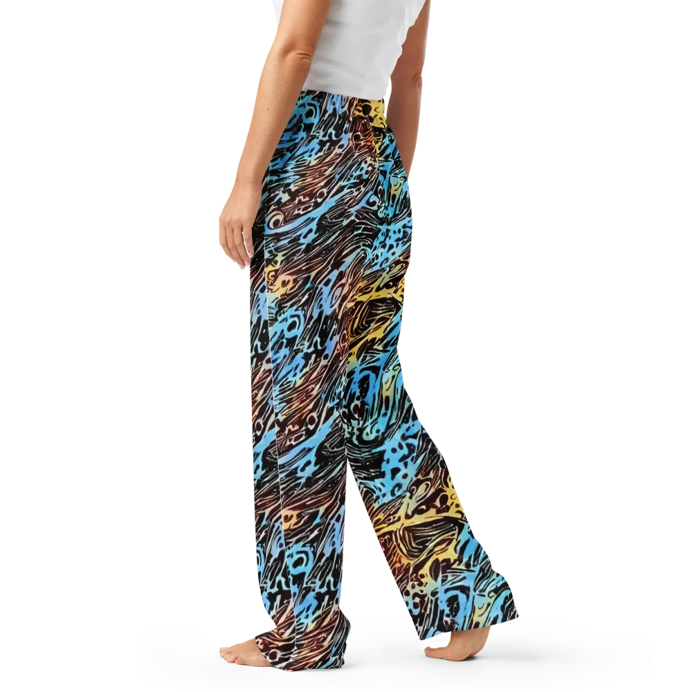 Oxblood Ocean on Women's Pajama Pants — Left