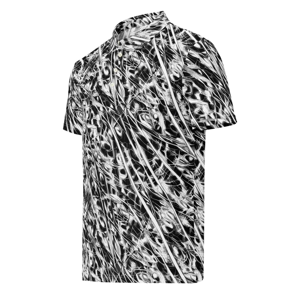 Black Ice Circuit on Men's Slim Fit Polo Shirt — Left Front