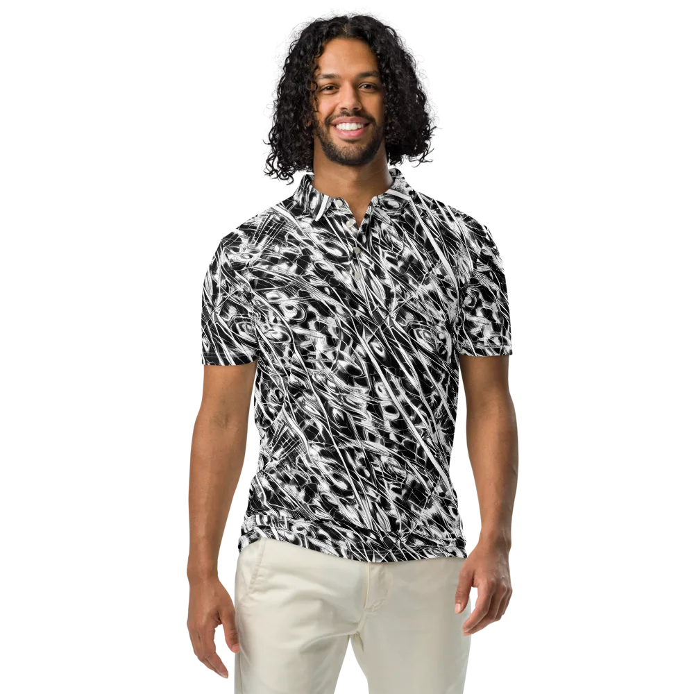 Black Ice Circuit on Men's Slim Fit Polo Shirt — Front