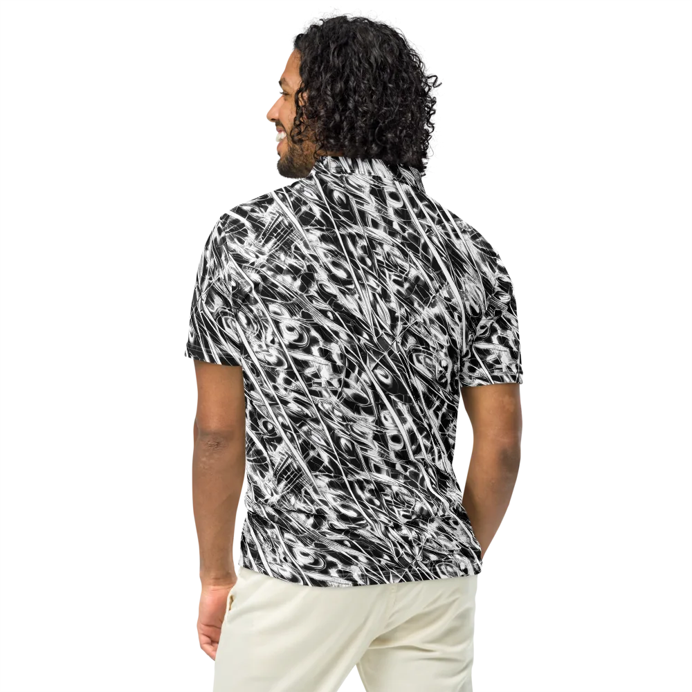 Black Ice Circuit on Men's Slim Fit Polo Shirt — Back