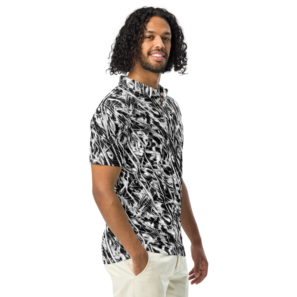 Black Ice Circuit on Men's Slim Fit Polo Shirt — Right Front