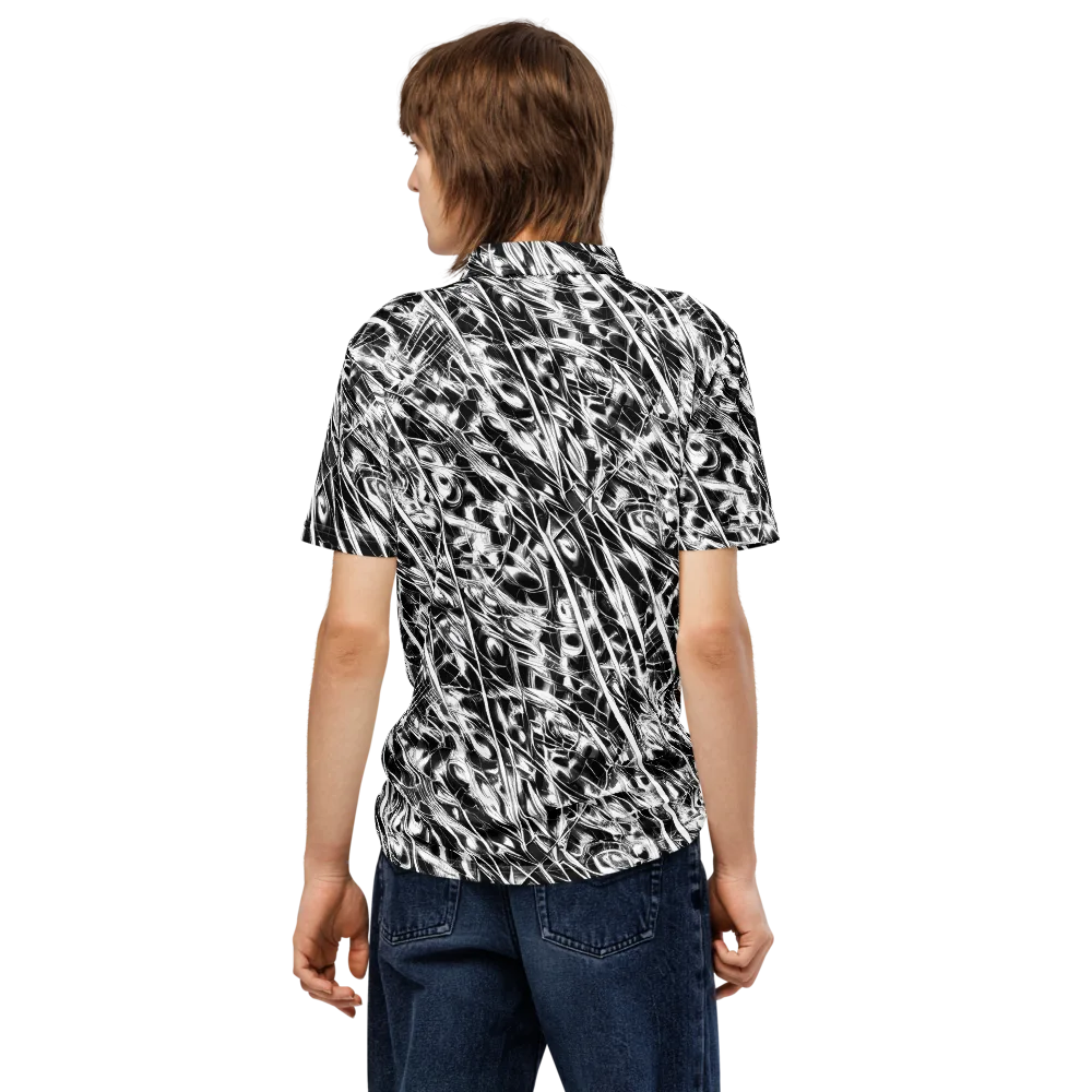 Black Ice Circuit on Men's Slim Fit Polo Shirt — Back