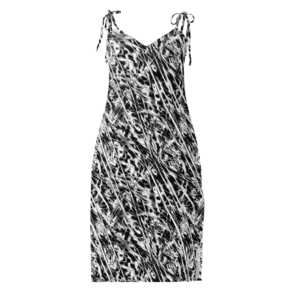 Black Ice Circuit on Slip Dress — Front