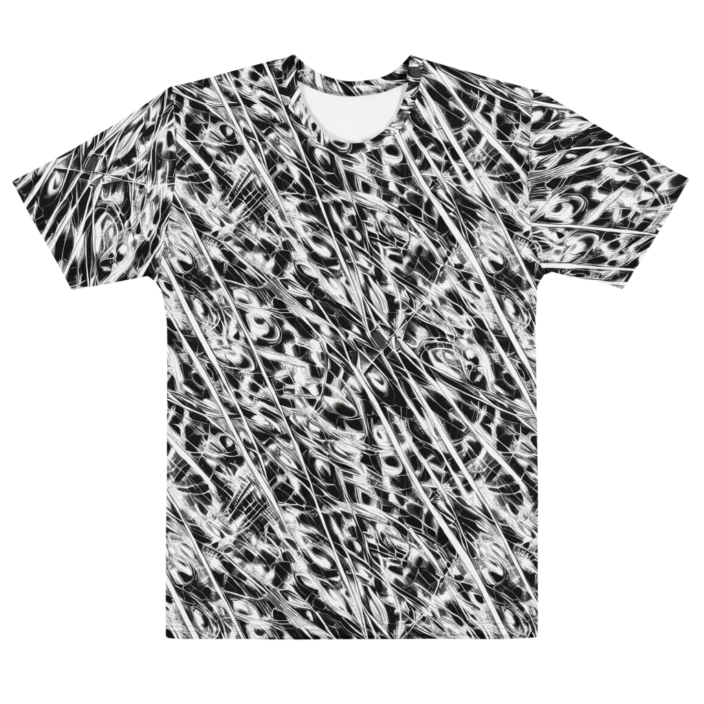 Black Ice Circuit on Men's Cotton Crew Neck T-Shirt — Front