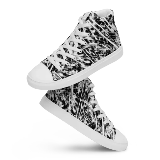 Black Ice Circuit on a Men's High Top Canvas Shoes
