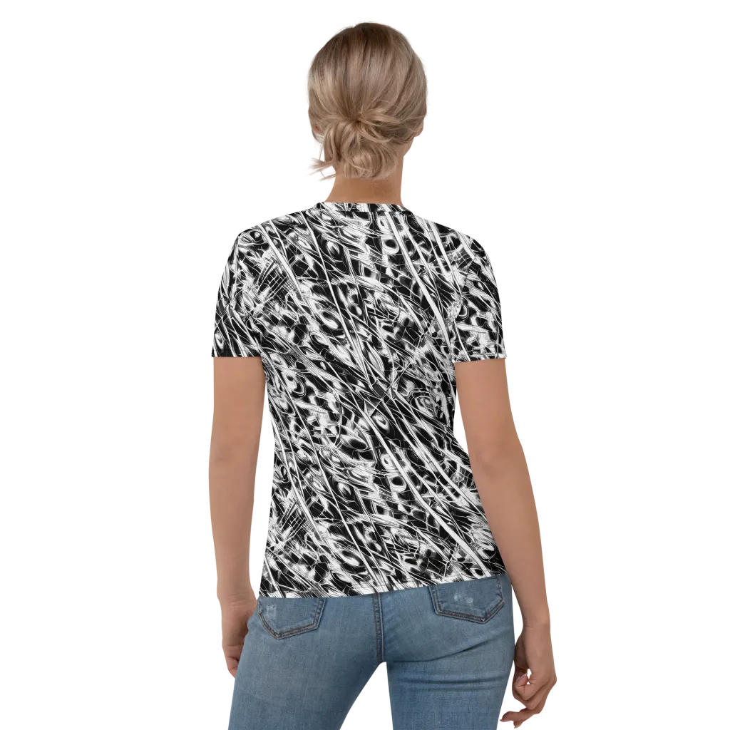 Black Ice Circuit on Women's Crew Neck T-Shirt — Back