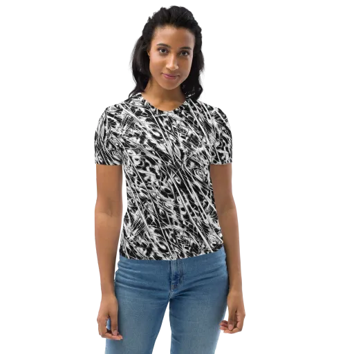 Black Ice Circuit on a Women's Crew Neck T-Shirt