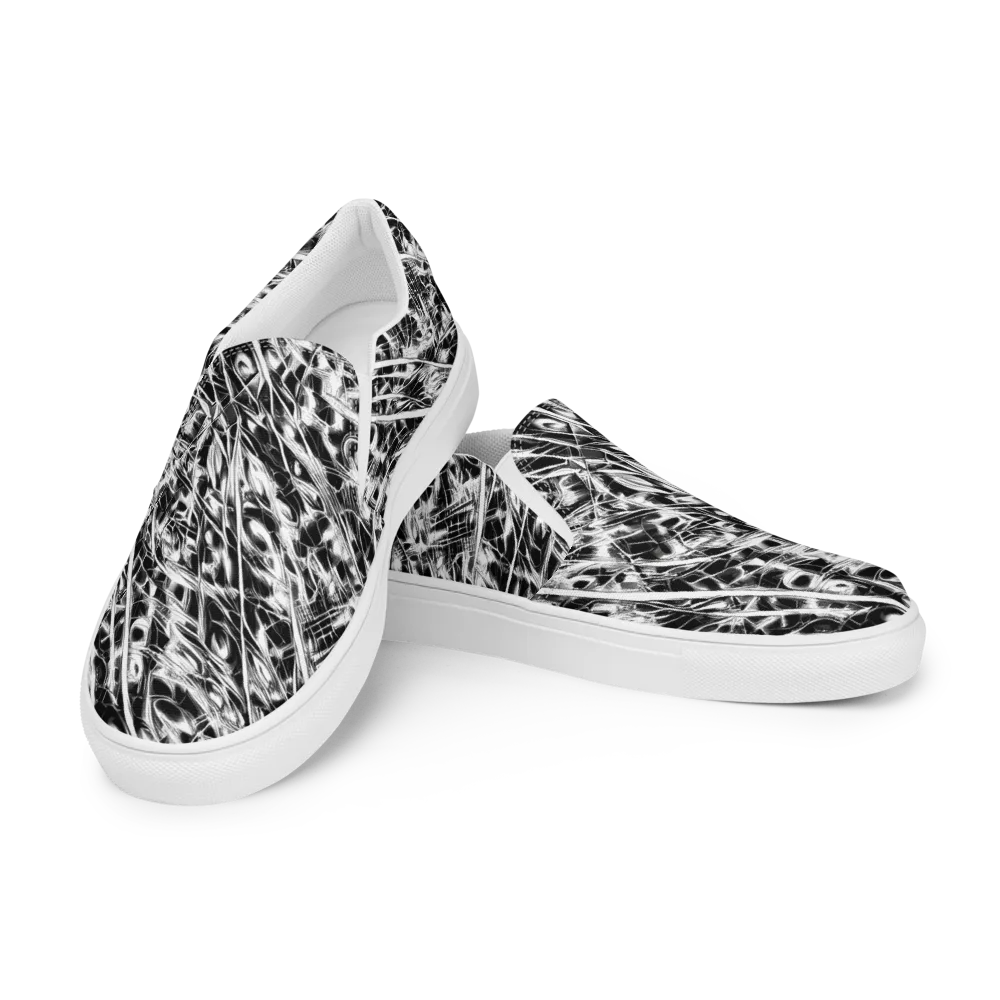 Black Ice Circuit on Men's Slip-On Canvas Shoes — Left Front