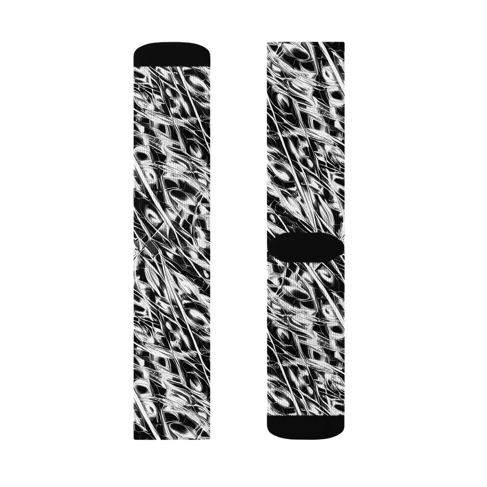Black Ice Circuit on Socks — Left Sock