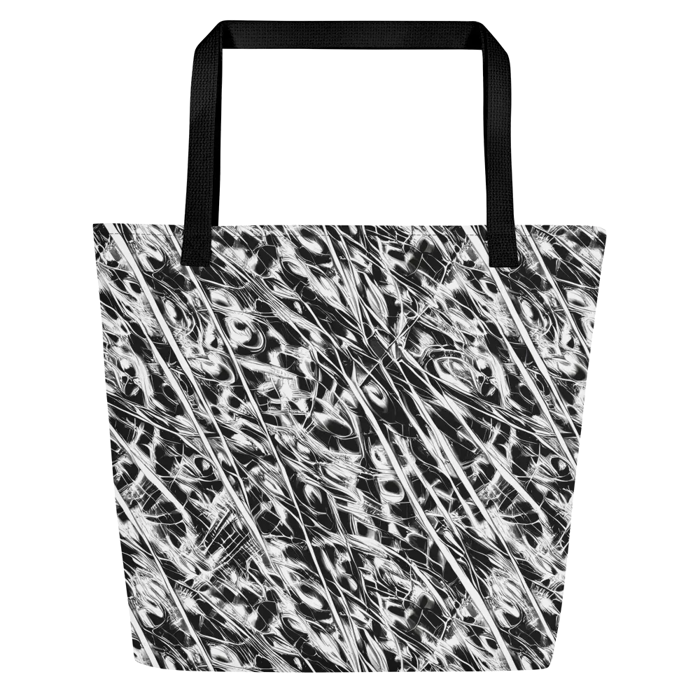 Black Ice Circuit on Large Tote Bag W/ Pocket — Front