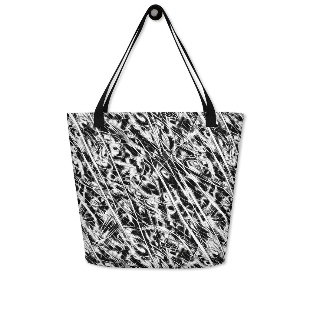 Black Ice Circuit on Large Tote Bag W/ Pocket — Front