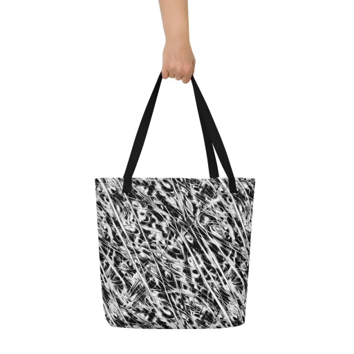 Black Ice Circuit on a Large Tote Bag W/ Pocket