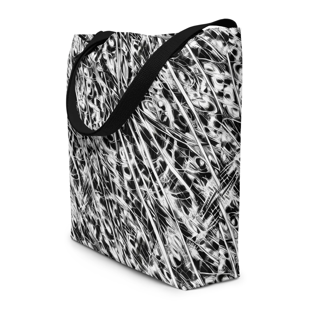 Black Ice Circuit on Large Tote Bag W/ Pocket — Front