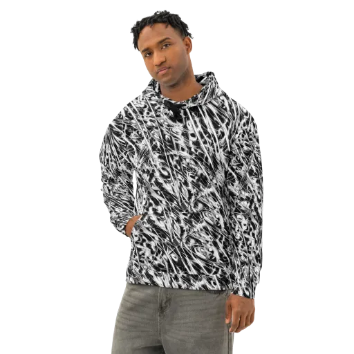 Black Ice Circuit on a Cotton Hoodie
