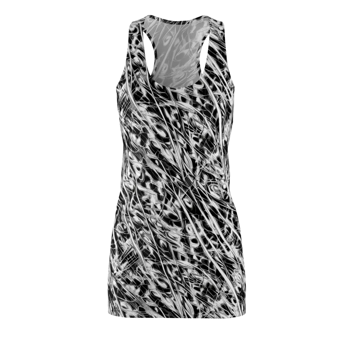 Black Ice Circuit on Racerback Dress — Front
