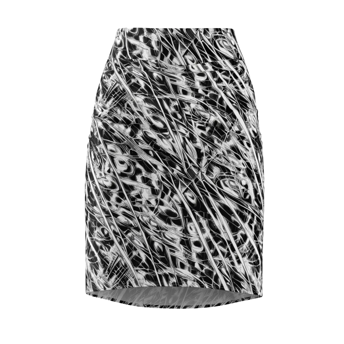 Black Ice Circuit on Pencil Skirt — Front