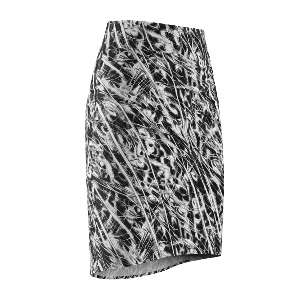 Black Ice Circuit on Pencil Skirt — Front Side
