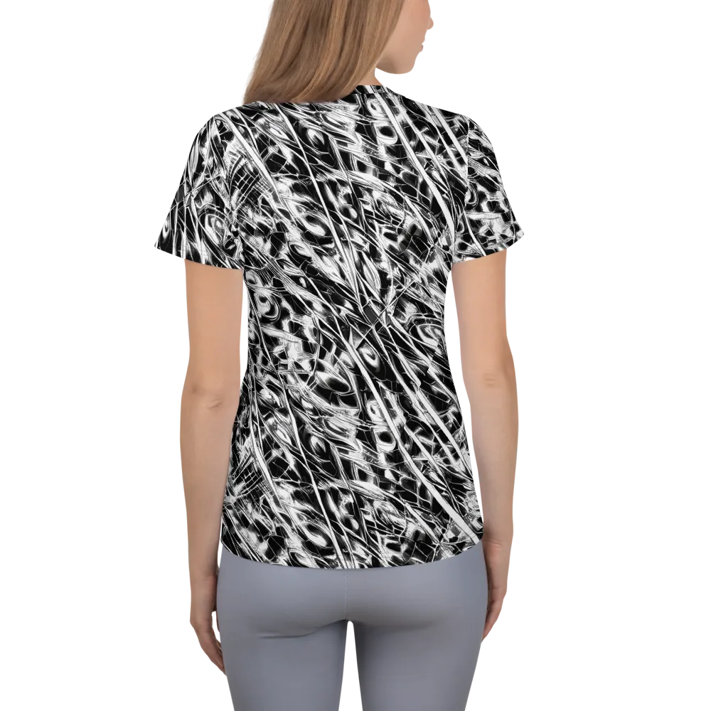 Black Ice Circuit on Women's Athletic T-Shirt — Back