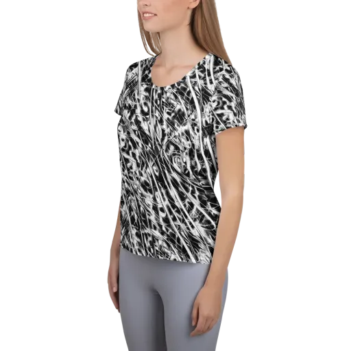 Black Ice Circuit on a Women's Athletic T-Shirt