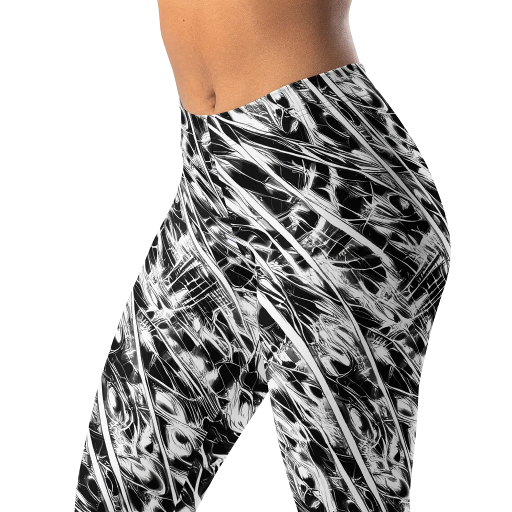 Black Ice Circuit on Leggings — Left Front