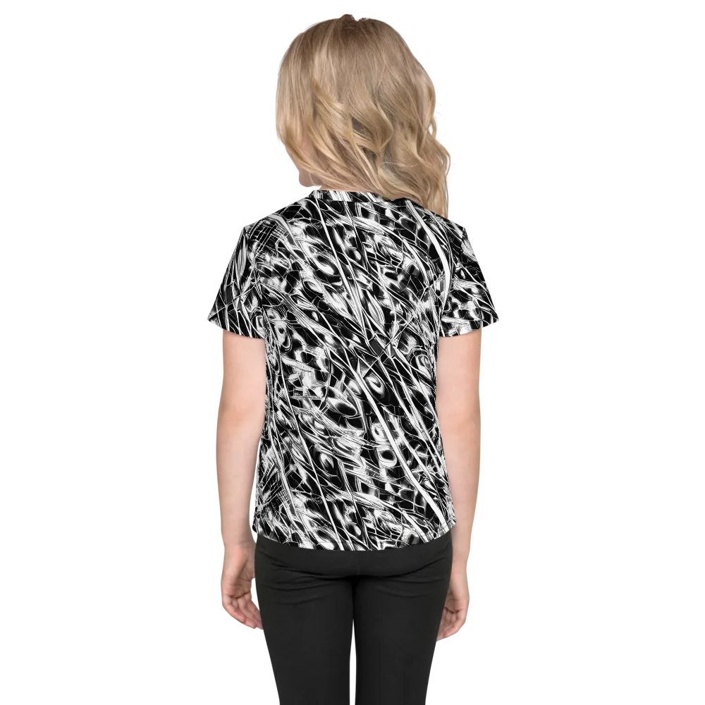 Black Ice Circuit on Kids Crew Neck T-Shirt — Back