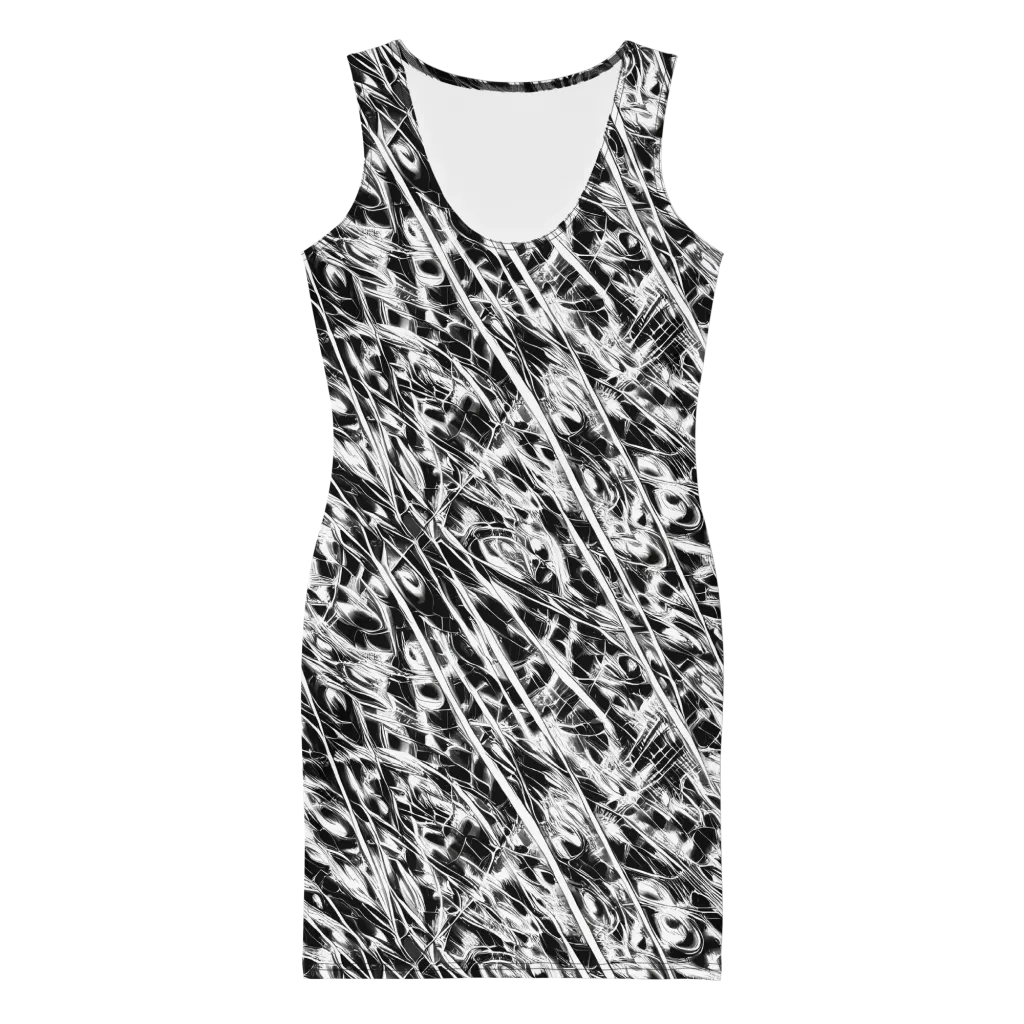 Black Ice Circuit on Bodycon Dress — Front