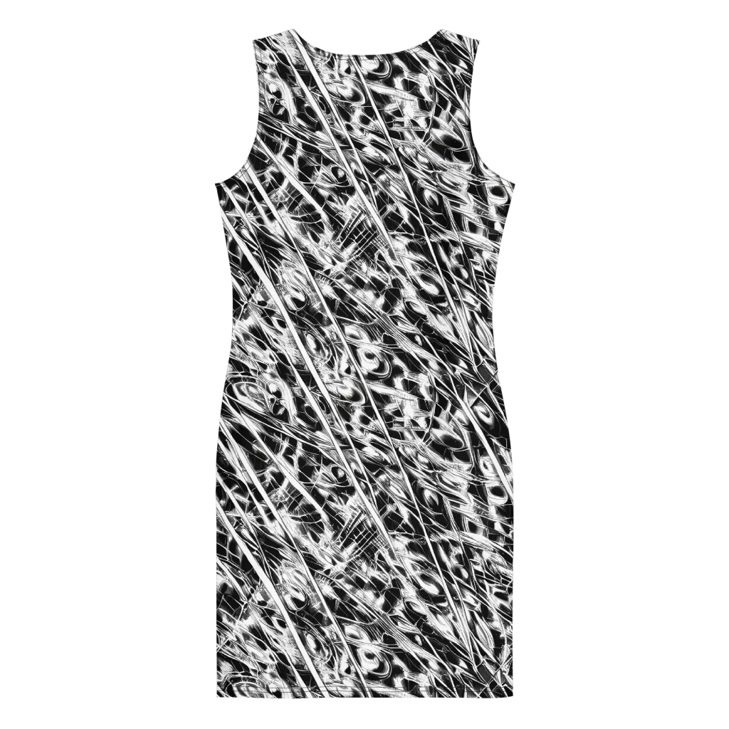 Black Ice Circuit on Bodycon Dress — Back