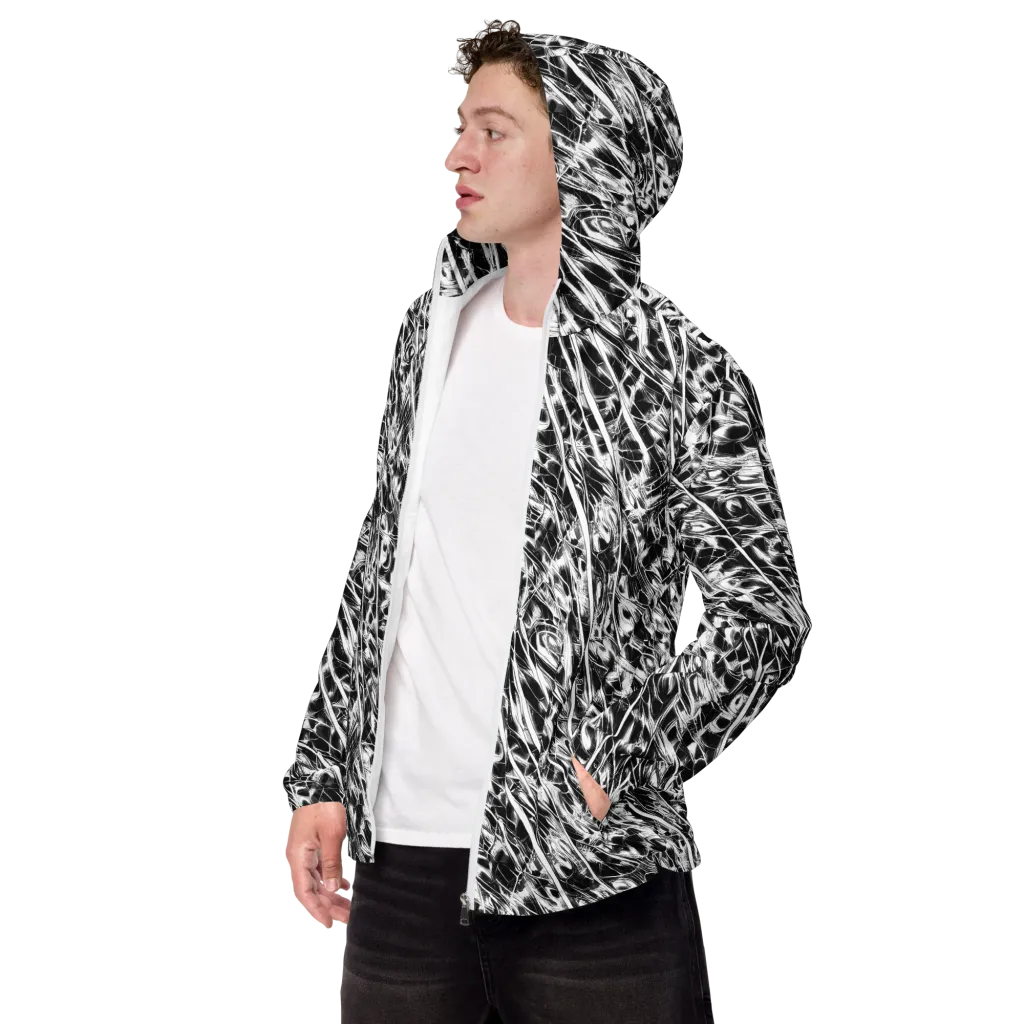 Black Ice Circuit on Men's Windbreaker — Left Front
