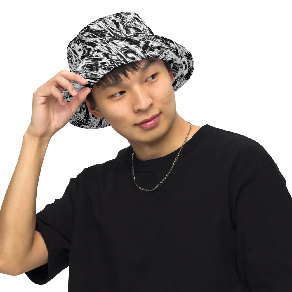 Black Ice Circuit on Reversible Bucket Hat — Front Inside