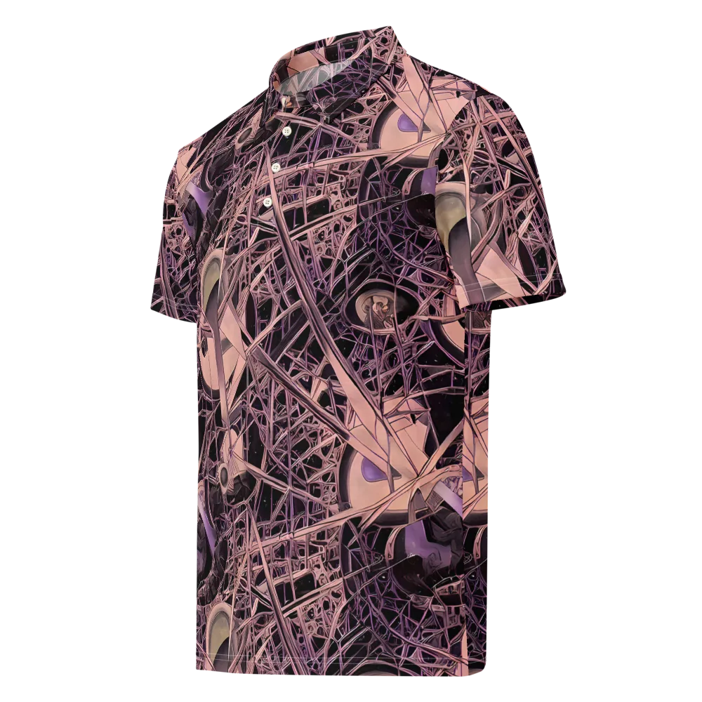 Mauve Labyrinth on Men's Slim Fit Polo Shirt — Left Front