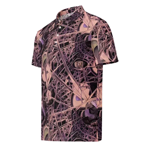 Mauve Labyrinth on a Men's Slim Fit Polo Shirt