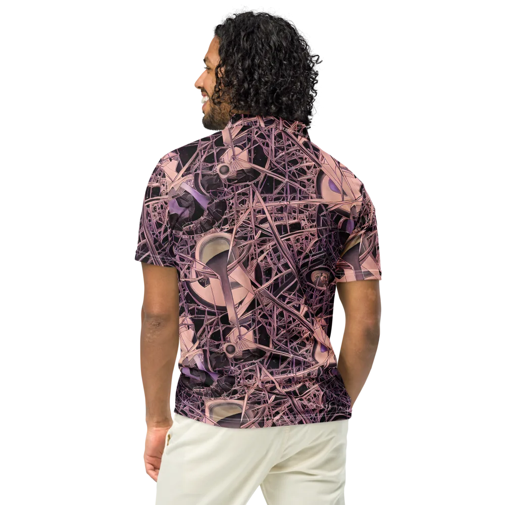 Mauve Labyrinth on Men's Slim Fit Polo Shirt — Back