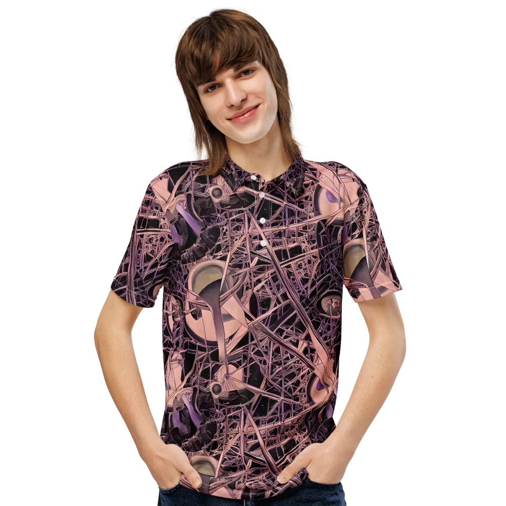 Mauve Labyrinth on Men's Slim Fit Polo Shirt — Front