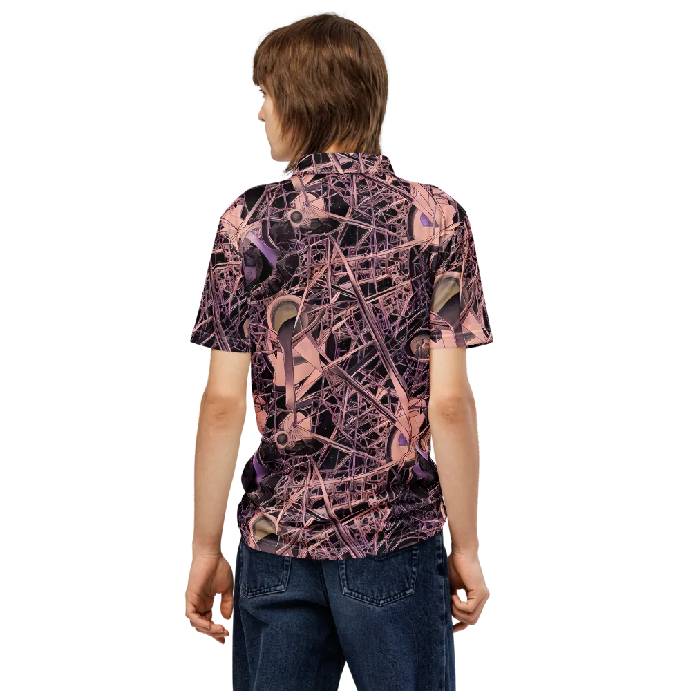 Mauve Labyrinth on Men's Slim Fit Polo Shirt — Back