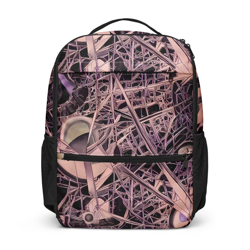 Mauve Labyrinth on Utility Backpack — Front