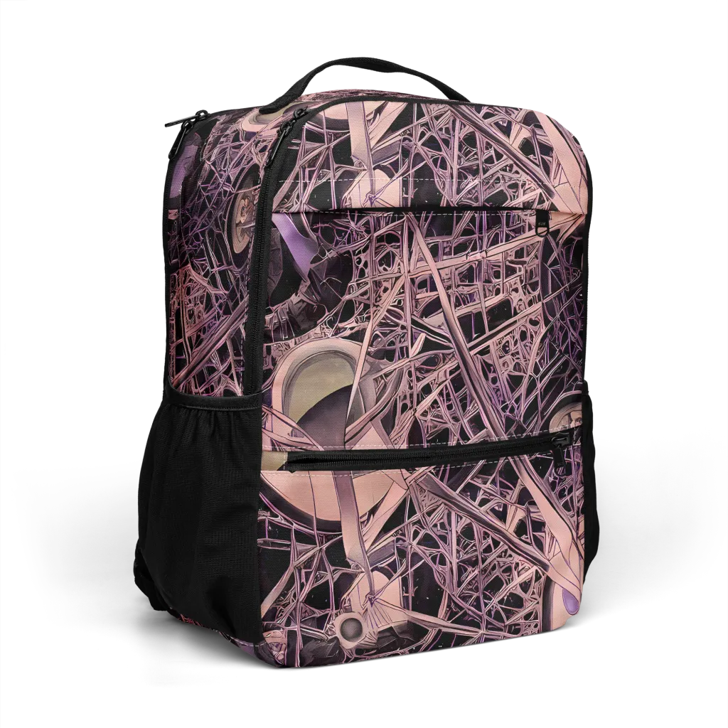 Mauve Labyrinth on Utility Backpack — Right Front