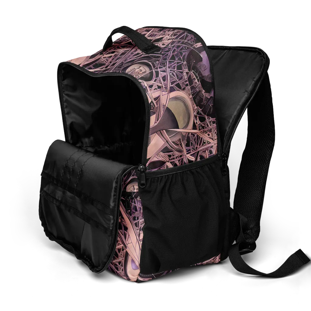 Mauve Labyrinth on Utility Backpack — Product details 2
