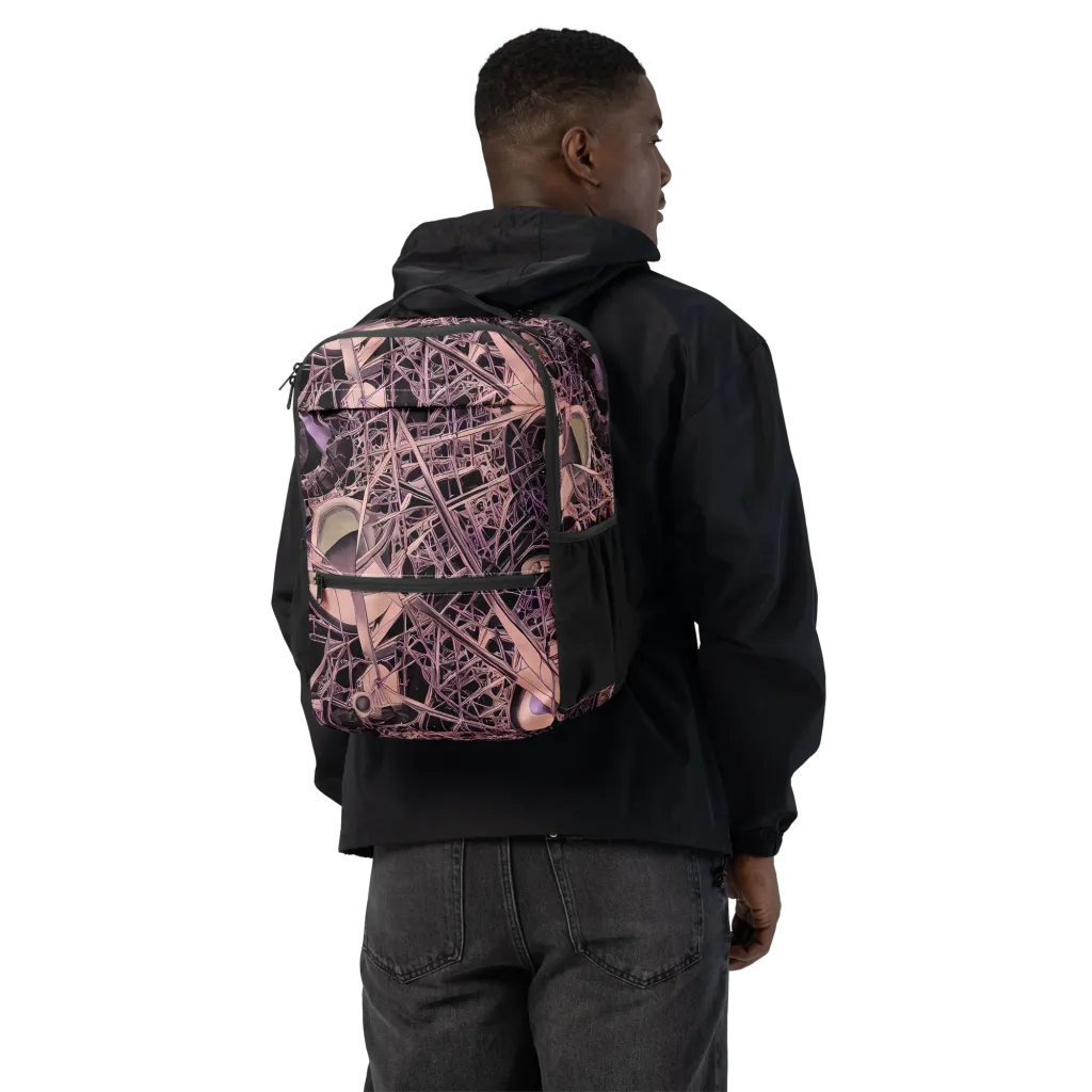 Mauve Labyrinth on Utility Backpack — Back