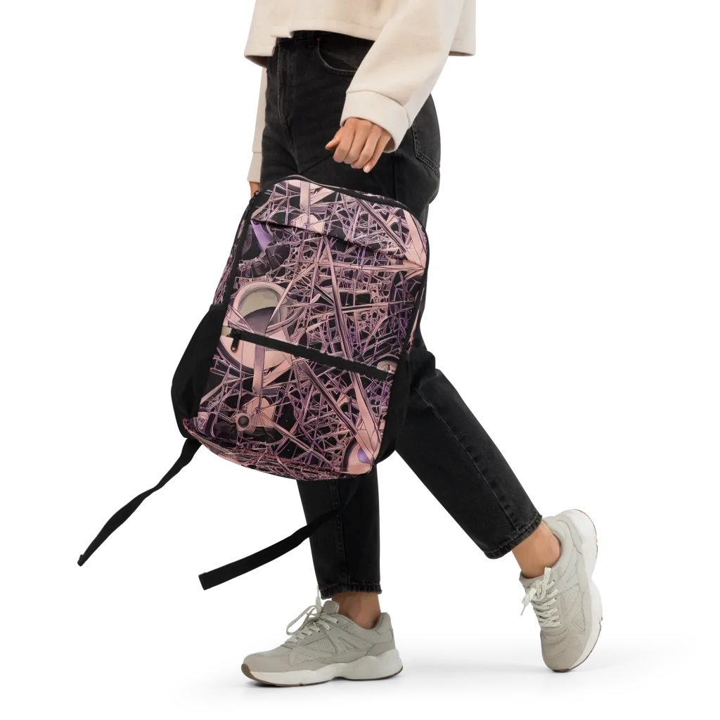 Mauve Labyrinth on Utility Backpack — Front