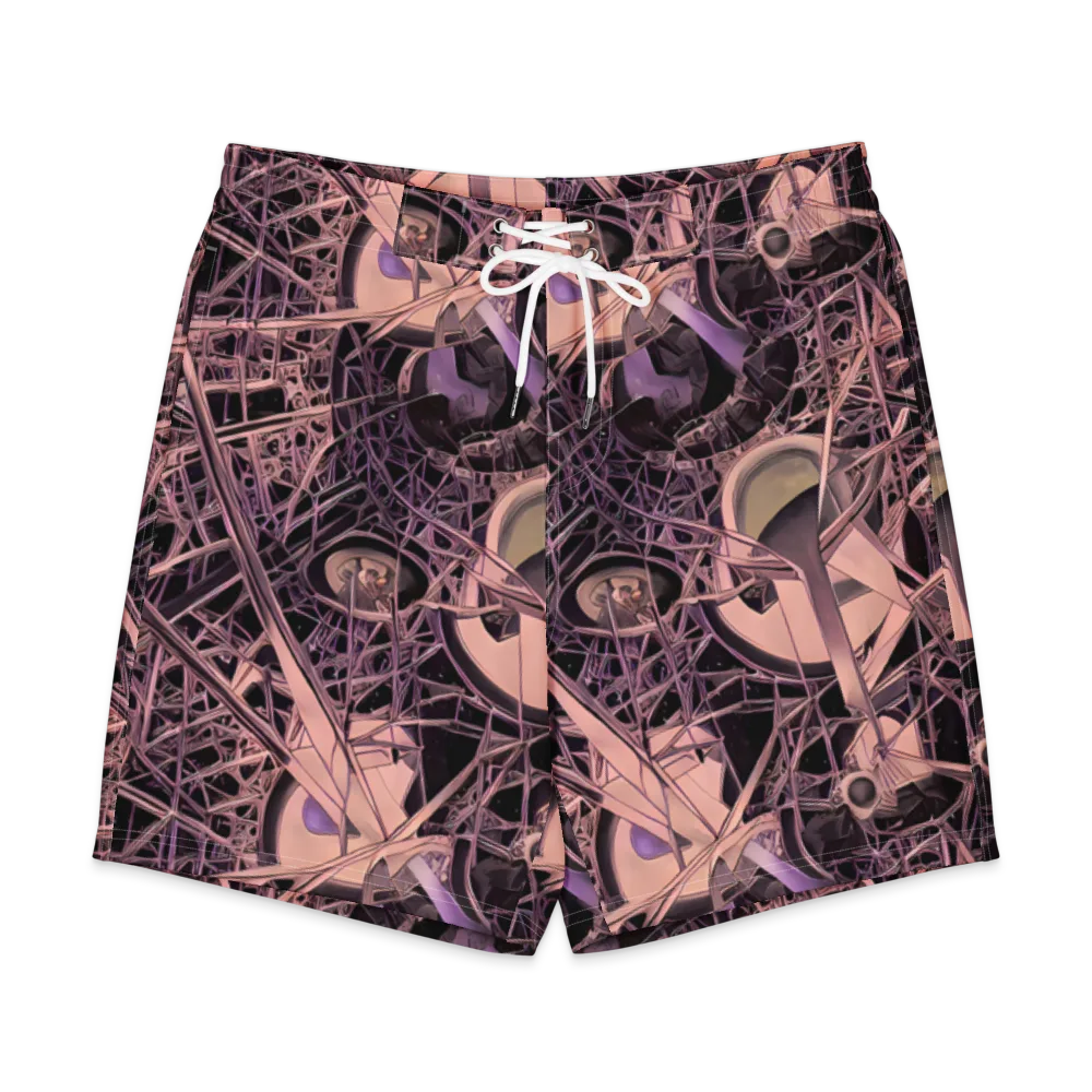 Mauve Labyrinth on Men's Board Shorts — Front