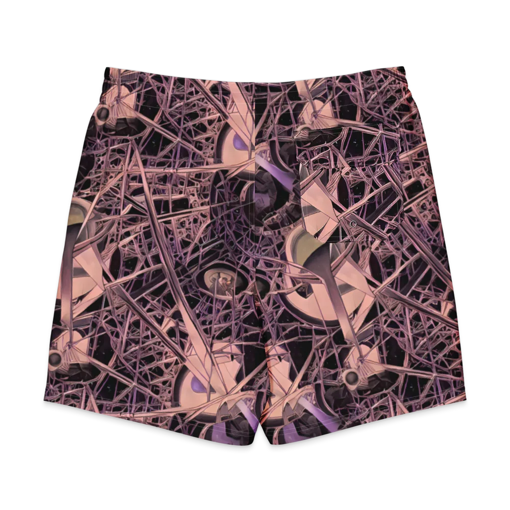 Mauve Labyrinth on Men's Board Shorts — Back