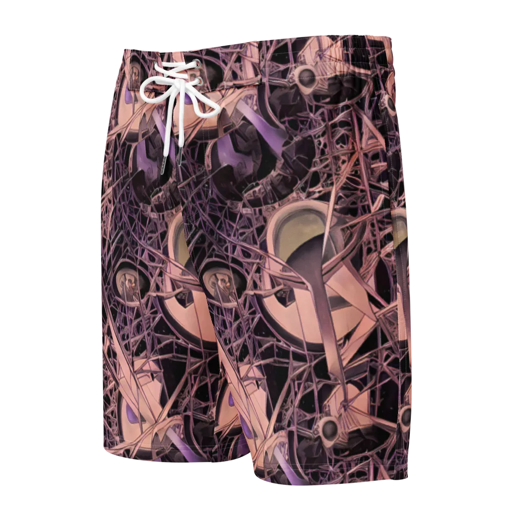 Mauve Labyrinth on Men's Board Shorts — Front