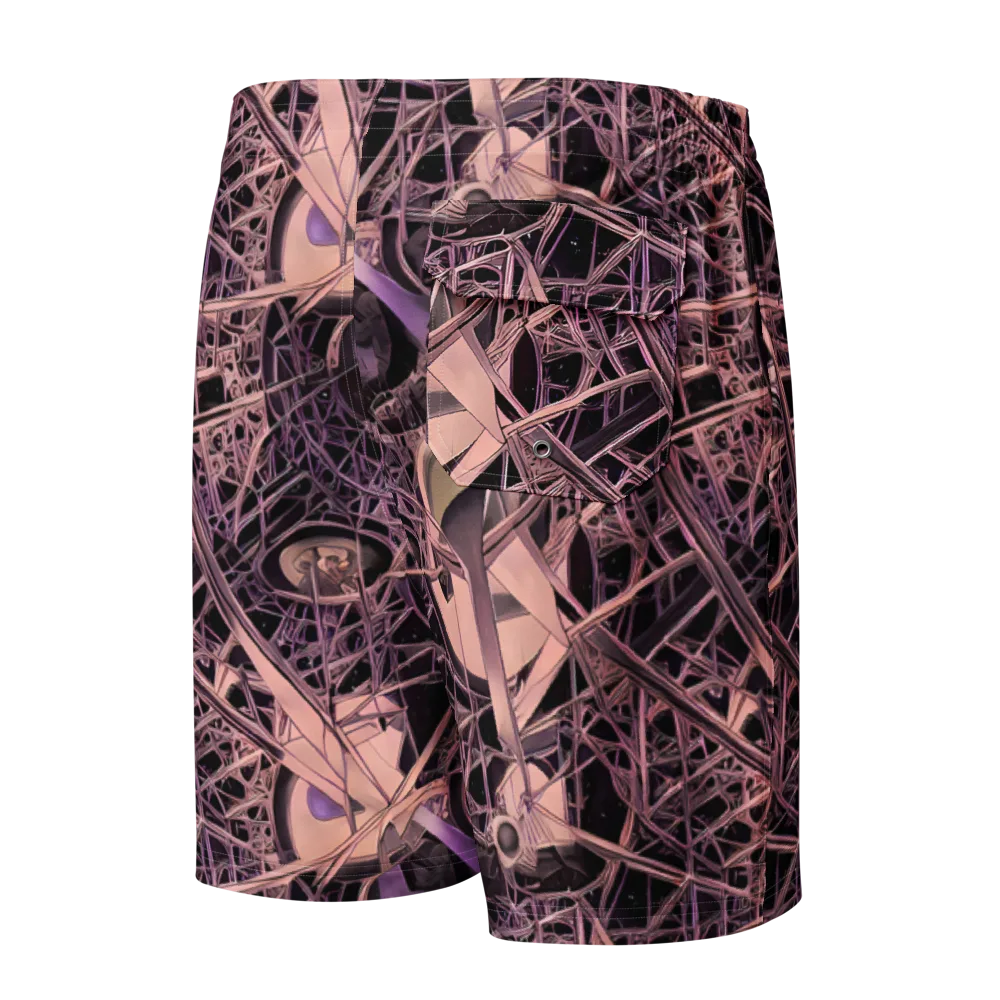 Mauve Labyrinth on Men's Board Shorts — Back