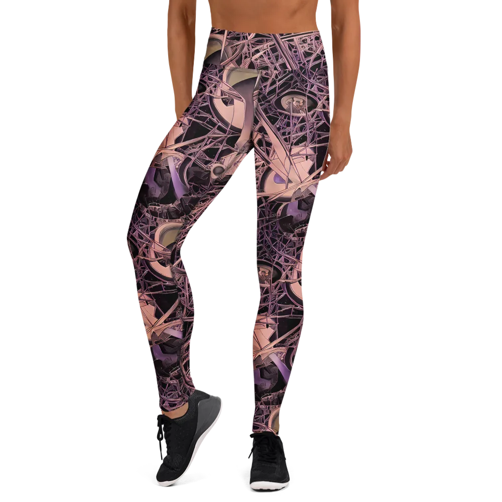 Mauve Labyrinth on Yoga Leggings — Front