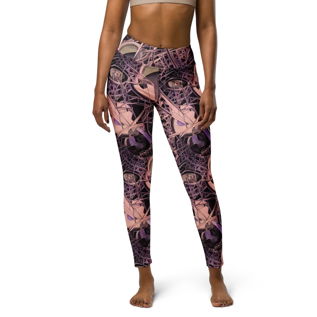 Mauve Labyrinth on Yoga Leggings — Front