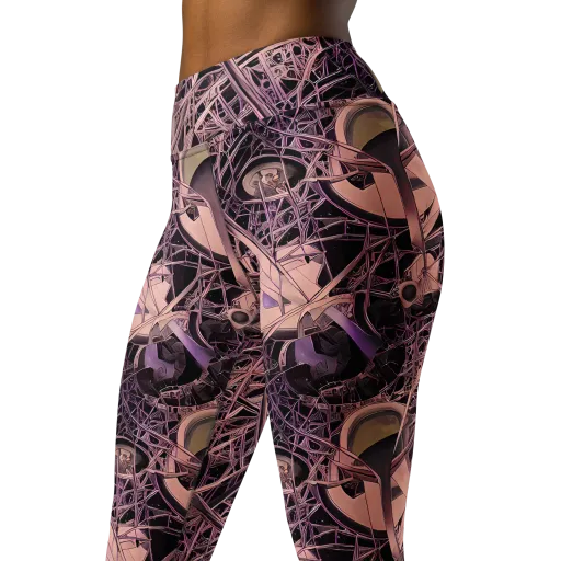 Mauve Labyrinth on a Yoga Leggings