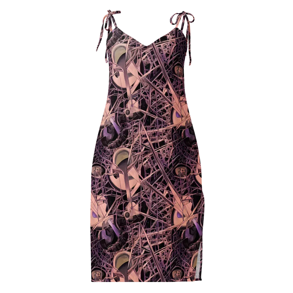 Mauve Labyrinth on Slip Dress — Front