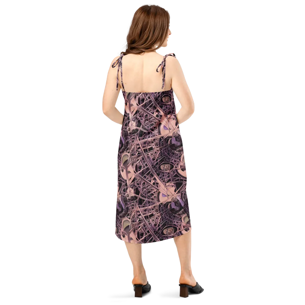 Mauve Labyrinth on Slip Dress — Back