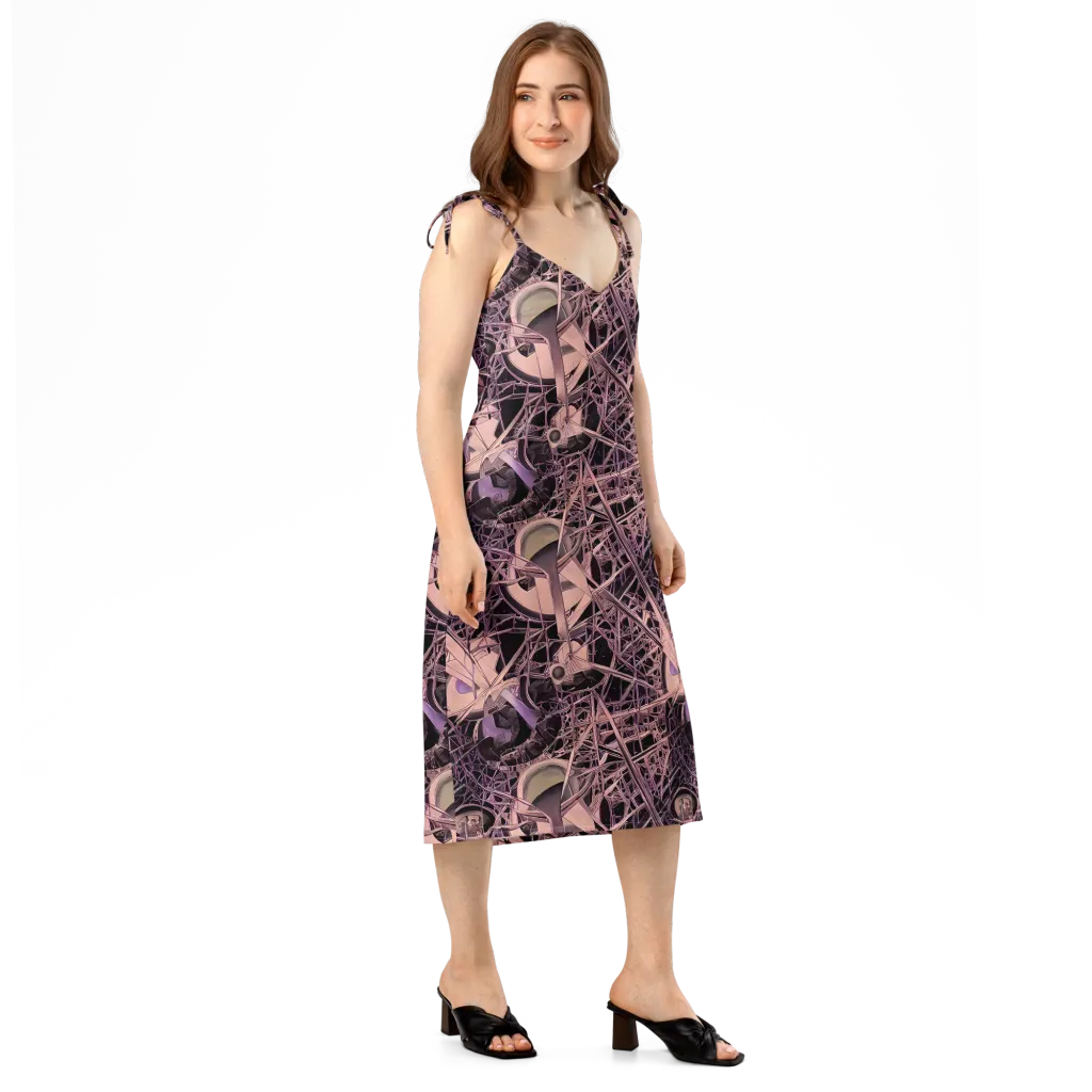 Mauve Labyrinth on Slip Dress — Right Front