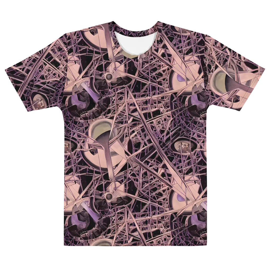 Mauve Labyrinth on Men's Cotton Crew Neck T-Shirt — Front